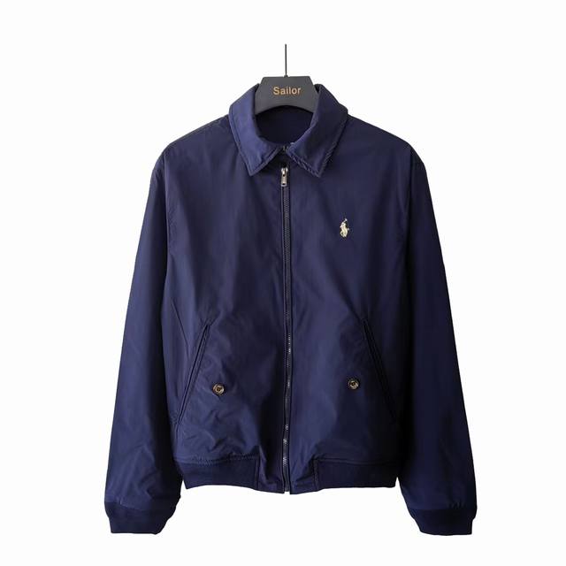 实拍细节图+尺码表 Ralph Lauren 拉夫劳伦 经典翻领行政惠灵顿风夹克外套 - 胸前精美小标刺绣 - 中性设计 男女百搭 - 袖口下摆螺纹订制螺纹 颜
