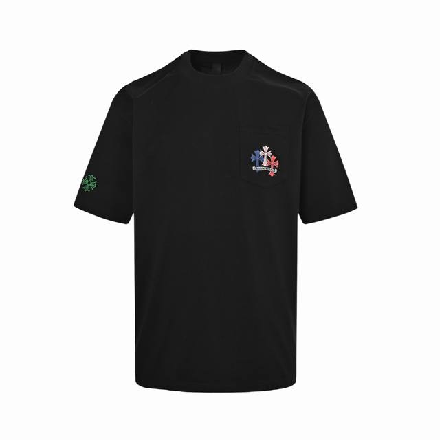 Chrome Hearts 克罗心 彩色十字架短袖 采用直喷进口机器印花 五金辅料均开磨定制 正确配置 黑色2025克罗心正品包装 280克定制定染双纱棉 版