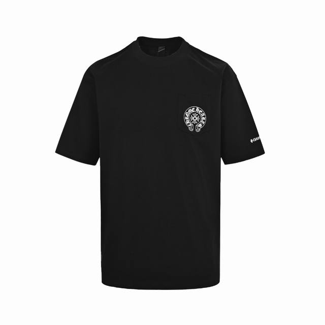 Chrome Hearts 克罗心 前后马蹄印花短袖 采用直喷进口机器印花 五金辅料均开磨定制 正确配置 黑色2025克罗心正品包装 280克定制定染双纱棉