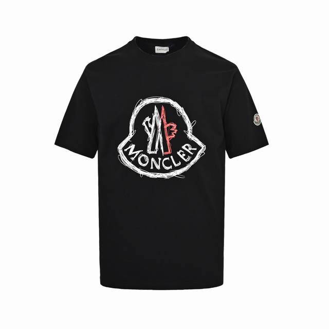 Moncler 蒙口 25Ss 素描手绘印花短袖 蒙口新款简约印花，袖口经典章仔T恤，基础衫，经典百搭，260克重纯棉面料，不缩水，男女同款宽松版型，时尚大气