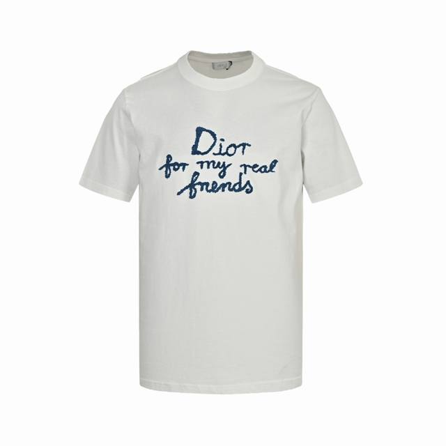 Dior 迪奥 25Ss 毛巾绣刺绣字母短袖 定织纯棉竹节棉面料，采用毛巾绣工艺 工艺极其复杂 宽松版型、全套辅料配备 面料柔软实厚三标齐全，男女同款 Siz