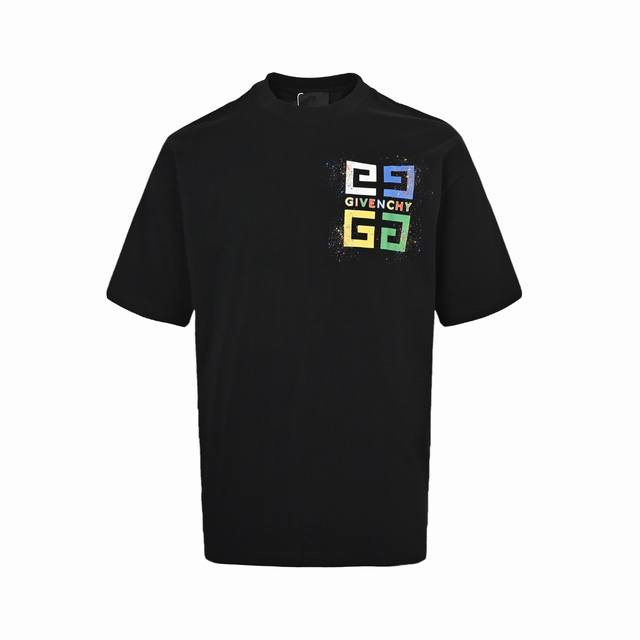 Givenchy 纪梵希 25Ss 宫格彩色泼墨印花短袖 定制260G水洗精梳棉棉面料 手感非常细腻柔软舒服 潮流宽松T恤，一件简简单单就让你变时髦的T恤，