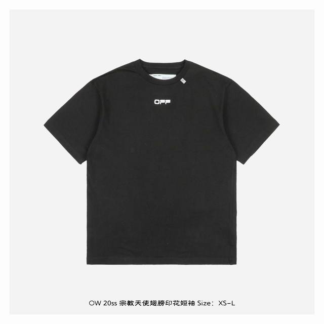 Off White C O Virgil 20Ss 宗教天使翅膀印花短袖 所有面料以及螺纹均为订织定染，所有面料颜色均经过色卡比对定染面料，无任何色差，采用2
