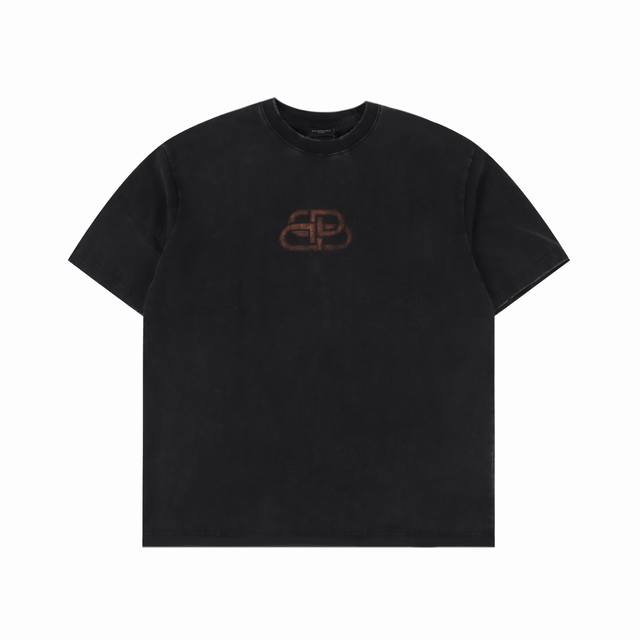 Balenciga 巴黎世家 25Ss 重磅炒雪花破洞锁扣印花短袖T恤 不规则字母前后锁扣数码直喷 极为重工 重磅280G精梳棉面料洗水达300克 专用洗水做旧