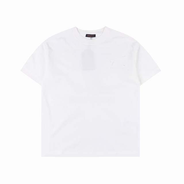 Louis Vuitton 路易威登 25Ss 暗纹大Logo榻榻米刺绣短袖T恤 购入原版开模打造，全套定制辅料，所有细节完美还原 定织定染260G纯棉双纱紧密