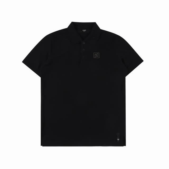 Fendi 芬迪 25Ss 烫金Ff徽标Polo短袖 采用60支双股280克重100%棉双面珠地面料，拆解纱线分析，订织蜂窝四角网眼胚布，衣领为双系统提花定织扁
