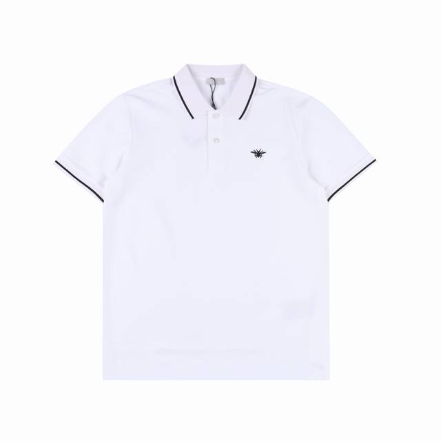 Dior 迪奥 小蜜蜂刺绣Logo短袖Polo衫 原版品质，欢迎对比。选用棉质珠地网眼布打造，定制材质260G长绒棉，衣领为双系统提花定织扁机制成，有弹性，不变