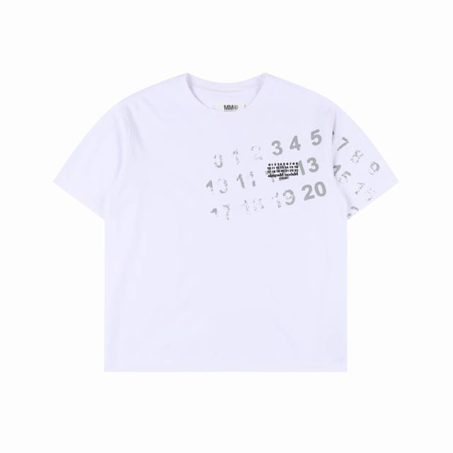 Maisonmargiela 马吉拉 数字绘画斑驳涂鸦圆领短袖T恤 重磅精梳260G纯棉双纱面料 3D数码直喷工艺 螺纹定织定染通肩拉条工艺增加衣物清洗寿命 触