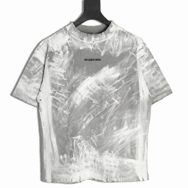 Balenciaga 巴黎世家 25Ss 泥染涂鸦刺绣水洗短袖T恤 年度级别重工短袖 巴黎毕业级单品 原版专柜7K购入 Vic提前预定收到 真正研磨了4个月才出