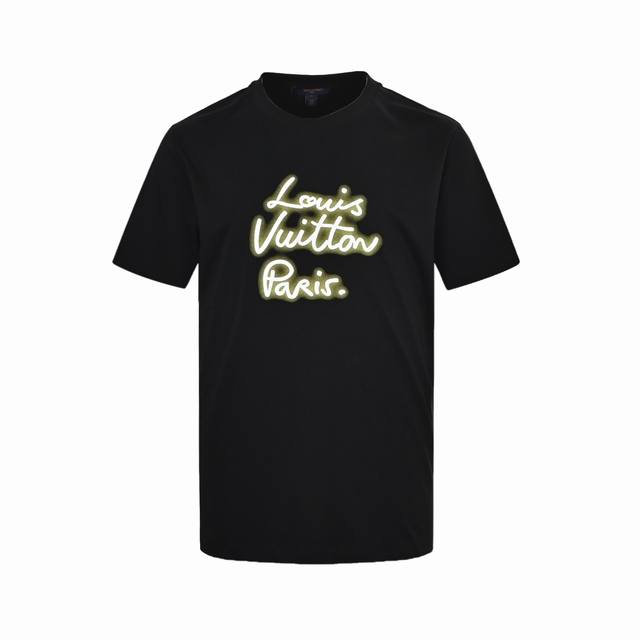 Louis Vuitton 路易威登 25Ss 霓虹标识印花短袖 正品7400购入开发，采用60支丝光双股面料，领口1*1索罗纳罗纹，面料酵洗，胸前胶桨印花，