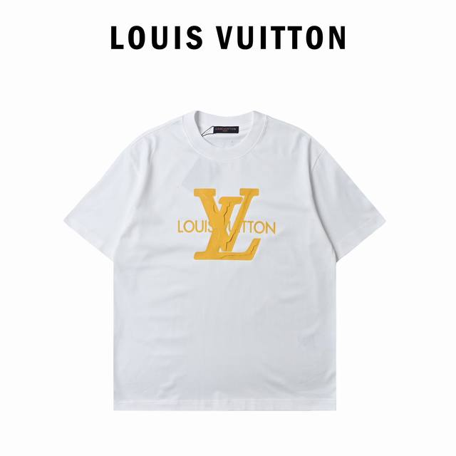 Louis Vuitton 路易威登 2025新款立体字母印花Logo情侣款短袖T恤 原版面料 数码直喷印花工艺 网红明星同款 高版本 高品质 面料采用320克