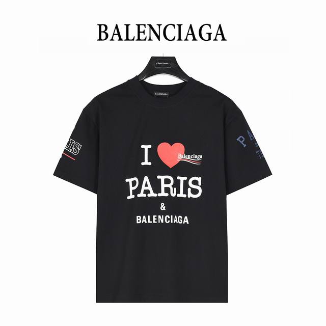 Balenciaga & Paris 25Ss 联名多元素标识印花短袖T恤 巴黎世家新款Iparis和Balenciaga碰撞 早春巴黎世家新款，时尚多元来袭