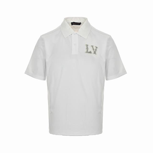 Louis Vuitton 路易威登 24Ss 水钻字母Polo短袖 1V春夏系列菲董发布会超重工施华洛世奇水钻刺绣品牌Logo字母Polo衫订制超闪八爪钻简