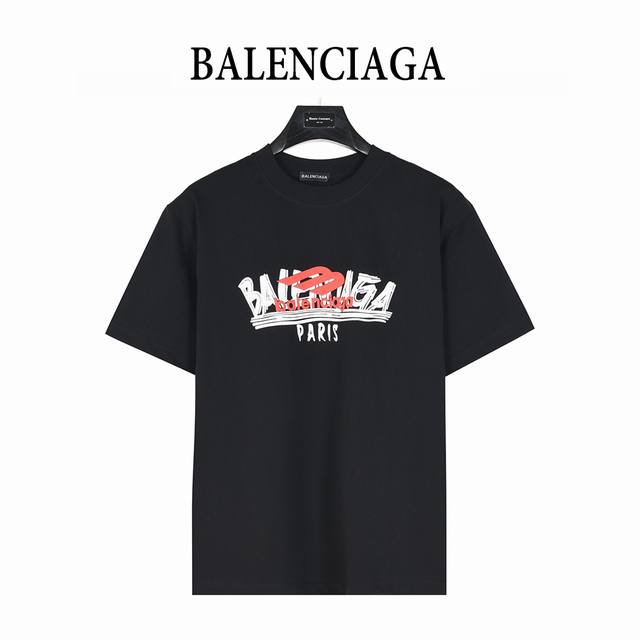 Balenciaga 巴黎世家 25Ss 涂鸦多Logo字母发泡印花短袖T恤 购入原版开模打造，全套定制辅料，所有细节完美还原 定织定染260G纯棉精梳棉面料，