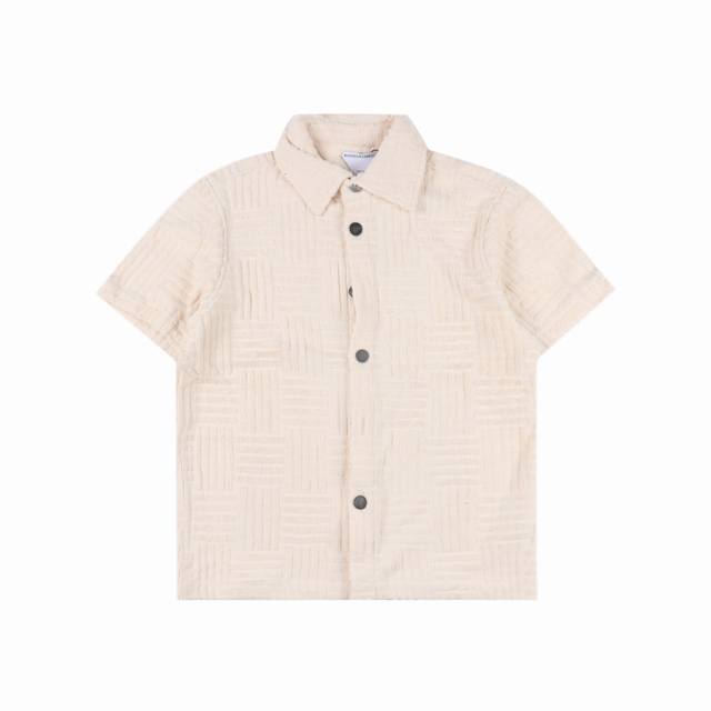 Bottega Veneta 葆蝶家 Bv 25Ss 毛巾编织短袖衬衫 专门定织定染300G高克重毛巾面料 超高密度织法 满全身Bv元素 简单好看 尺码：46