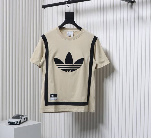 Adidas 阿迪达斯三叶草短袖T恤刺绣Logo上衣 定织定染240G长绒棉 Vvic秀场内购 丝网印花 全新定制联名款领标织唛 尺码S-Xxl