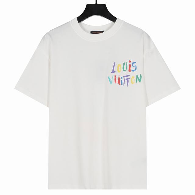 Louis Vuitton 路易威登 25Ss 彩绘印花短袖 定制280克同缸染面料 手感非常舒服 春夏最新砖柜同步 Os落肩版型 时尚又个性 超级百搭好看的一