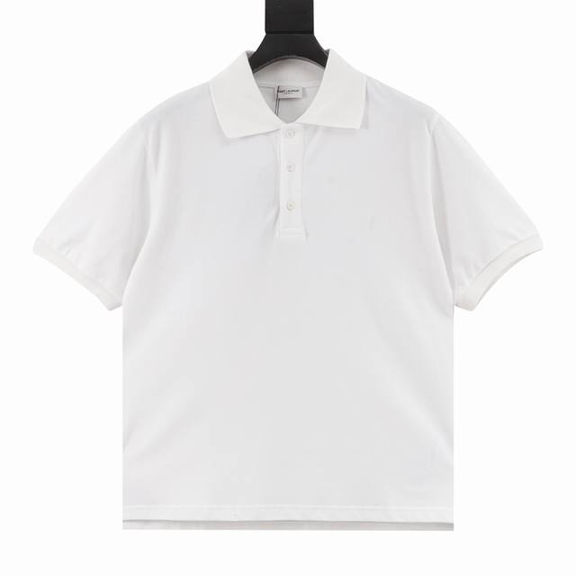 Saint Laurent 圣罗兰Slp胸口小标刺绣Polo短袖 原版杭州国专4200购入，定染纱线采用252克珠地棉+羊毛混纺材质，定染75D进口绣花线，采用