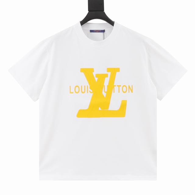 Louis Vuitton 路易威登 厚胶字母印花短袖 面料采用300克双纱精梳棉，定制32支1*1螺纹，面料舒适亲肤无异感，定制定染面料，纺织密度高，垂感佳，