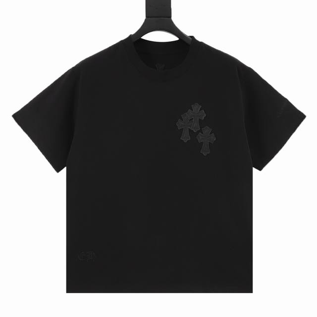 Chrome Hearts 克罗心 串标皮标短袖T恤 采用直喷进口机器印花 五金辅料均开磨定制 正确配置 黑色2025克罗心正品包装 280克定制定染双纱棉 版