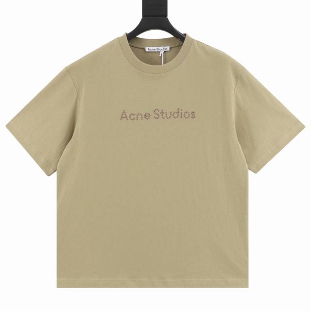 Acne Studios 25Ss 珠子字母短袖T恤 面料是定制定染的32支260G原版双纱棉，胚布经过高盂环保染色，裁大货前还要进行高温环缩水，降低缩水率的同
