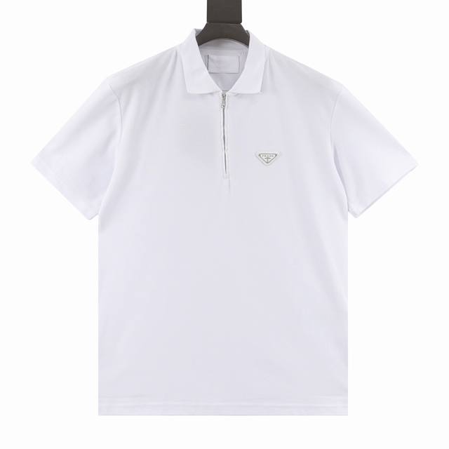 Prada 普拉达 胸口口袋半拉链短袖Polo衫短袖 原版品质欢迎对比，合身版型Polo 衫，选用专柜优质大网眼布珠地棉面料打造，面料手感非常舒服，人手必备款，