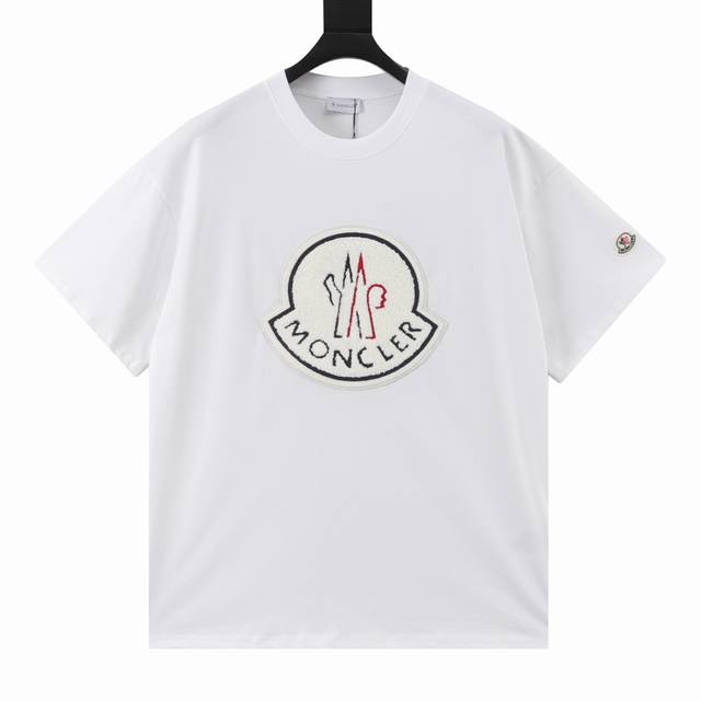Moncler 蒙口 25Ss 毛巾绣Logo短袖 采用60支双纱精梳纯棉爽滑手感，纯棉不起球不起毛，面料厚度260克重，单件重量280克左右！质量保证、原厂面