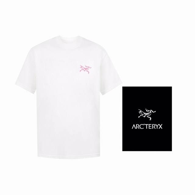 Arc'teryx 始祖鸟 25Ss短袖T恤 粉色标志性小鸟Logo 印花 高端32S双纱260克纯棉面料 重磅面料 定制拉架罗纹同缸同染 三标齐全 男女同款
