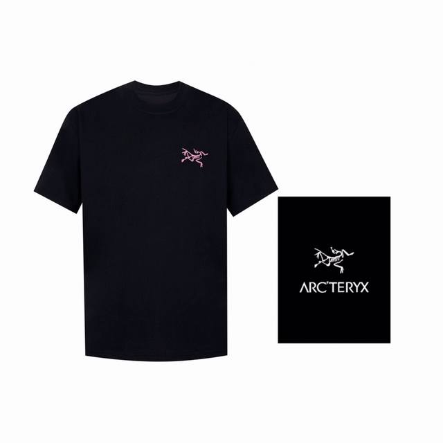 Arc'teryx 始祖鸟 25Ss短袖T恤 粉色标志性小鸟Logo 印花 高端32S双纱260克纯棉面料 重磅面料 定制拉架罗纹同缸同染 三标齐全 男女同款