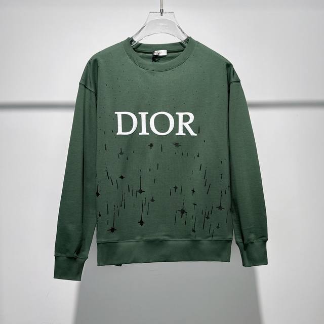 Dior 2520新款卫衣最新满天星字母圆领卫衣.纯棉面料 定制螺纹. 黑色 绿色码数：S-Xl
