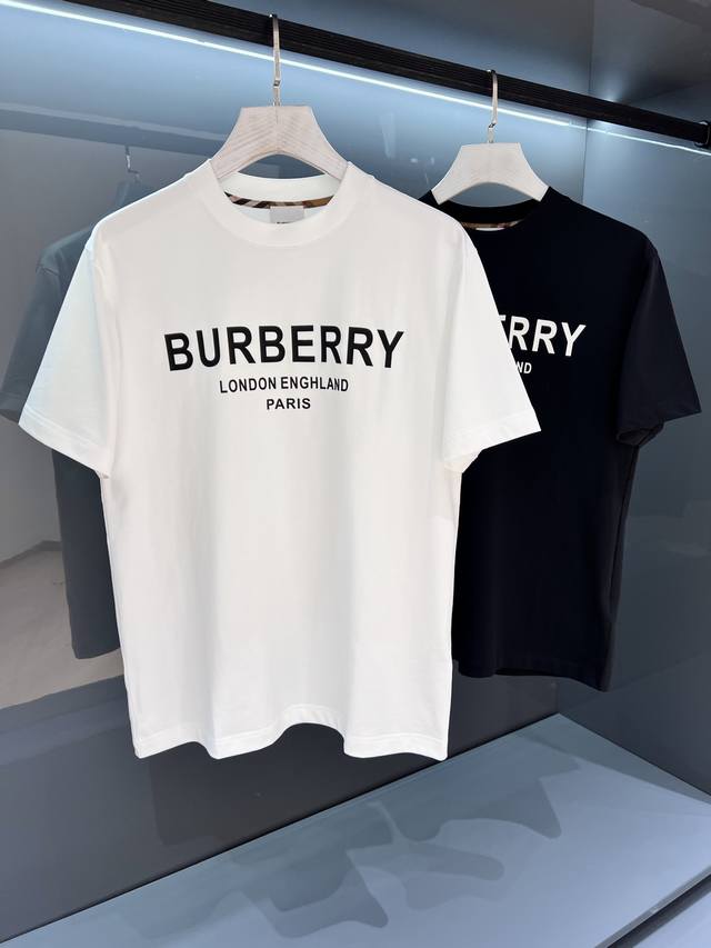 新品 经典字母 2025Ssbur*Erry 男士圆领时尚标运动短袖T恤 独有的简约时尚感从不落单,英伦时尚依旧掩藏不住.客供针织棉面料,经微型针织的工艺技术制