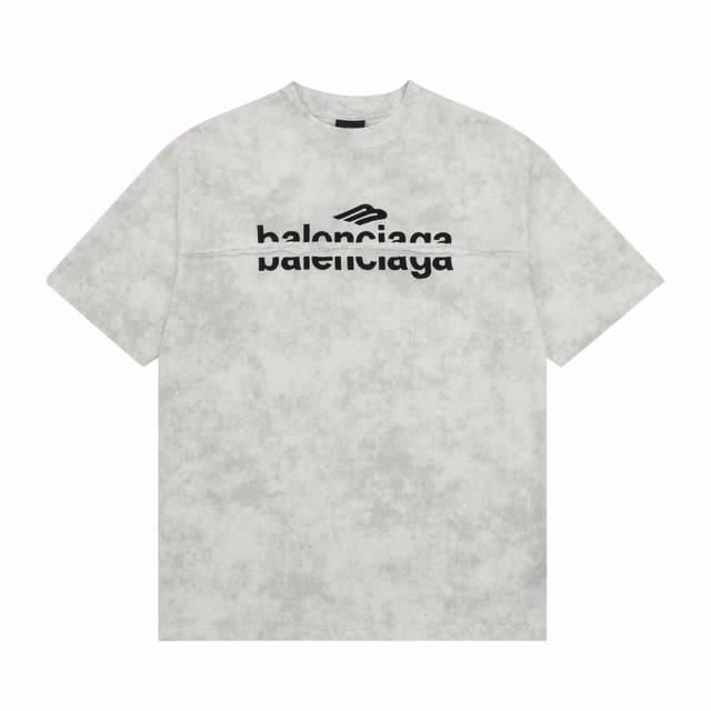 Balenciaga 巴黎世家 渲染满天星刺绣字母圆领短袖 Size：S-L