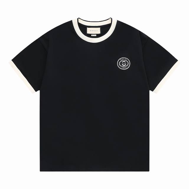 Gucci 古驰 巴黎世家联名拼接刺绣 标识精致升级，灵感源自八十年代复古印花 原版面料 官方同款 短袖T恤 定制260克同缸染面料 手感非常舒服 春夏最新砖柜