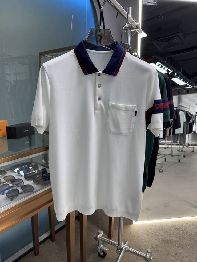 上新 25Ss G家 早春新款起脚色织Polo 原版定制 进口纱线色染 经典百搭 码数48-56