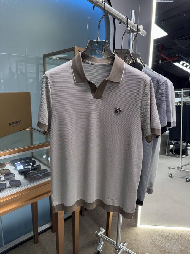 上新 25Ss Dg 早春新款起脚珠地面料 Polo 原版定制 进口纱线色染 经典百搭 码数48-56