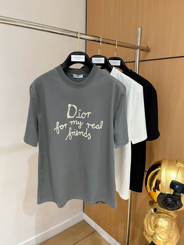 Dior 迪奥 2025春夏新品 三标齐全 260克圆领纯棉短袖T恤 好货不用过多介绍 看细节 专柜码数：M-Xxxl 175 140建议L
