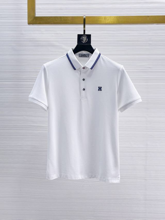 爱马仕 2025Ss夏季新款字母Logo男士翻领Polo衫！经典商务男款，高端男装的天花板级别的商务男款！简约时尚大气不失优雅，单穿内搭体面过人，品质控 细节控