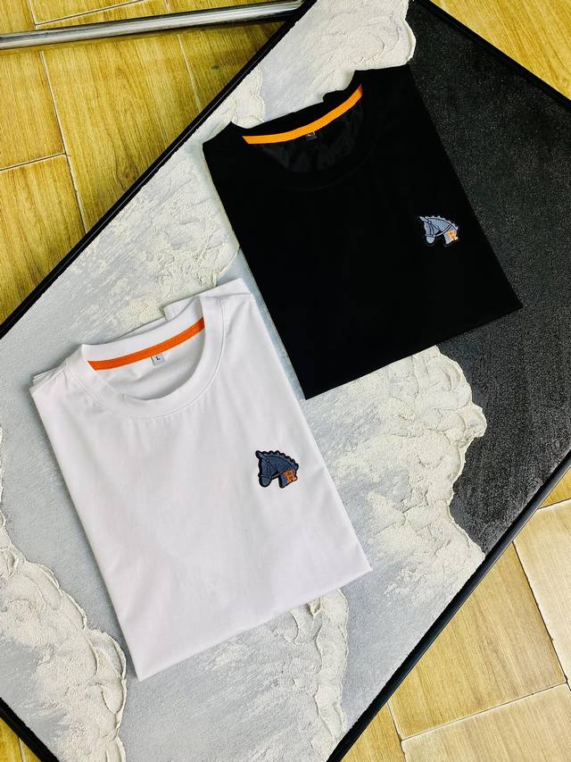 官网同款可穿205斤 爱马仕Hermes 原单品质 2025最新款短袖 精选专柜订制顶级双丝光棉进口面料 所有细节做工完美1比1复刻 还原正品百分百 原版五金