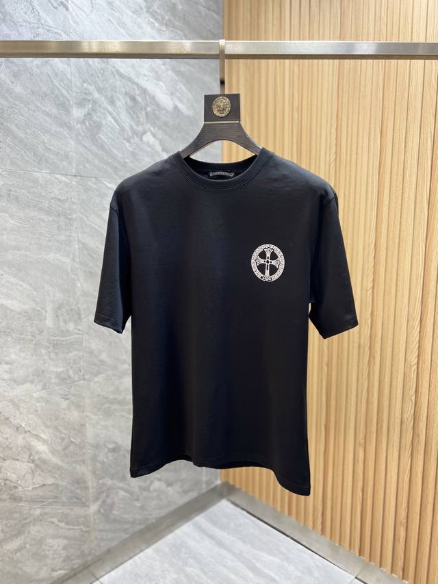 Ch 克罗心 2025年春夏新品上新 三标齐全 丝光棉圆领短袖T恤 好货不用过多介绍 看细节 专柜码数：M-Xxxl 175 140建议L，