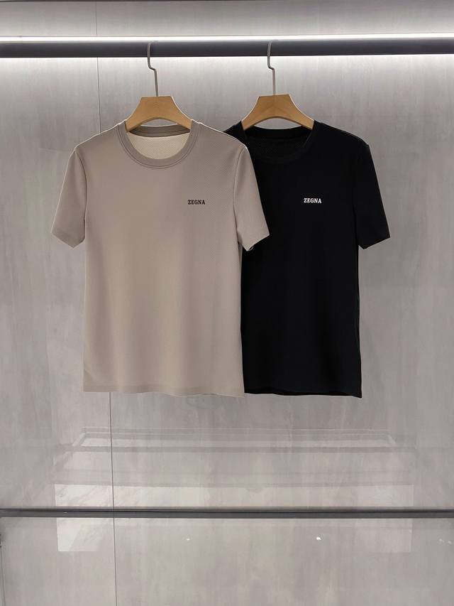 新品 Zegna魅力与商务休闲并驾齐驱...开启现代奢华的新视角 2025Ssermenegildo Zeg*A标识休闲短袖T恤 渠道精品.简约式的高级美感,秉
