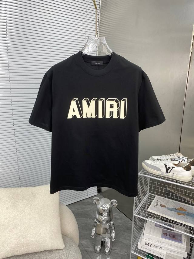 Amiri阿米里 2025Ss春夏最新款短袖T恤出货啦！！ 2025新款T恤 高版本专用面料 高克重 260G 纯棉面料 上身舒适不失挺阔 针脚刺绣工艺、数字印