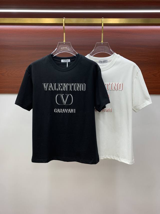 市场有仿版认准工艺和面料 25Ss华伦家纯棉最新面料 最高版本 胸前Val字母撞色发泡工艺经典标识图案Logo时尚简约潮流短袖，最顶级的品质专柜原单短袖，顶级制