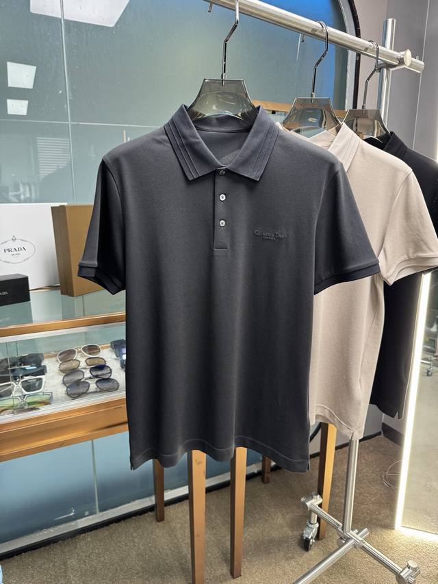上新 25Ss Cd 早春新款起脚中珠面料 Polo 原版定制 进口纱线色染 经典百搭 码数48-56