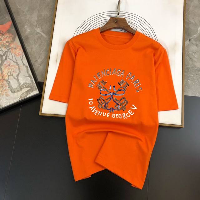 直 品牌 Balenciaga 巴黎世家 胖子福音 原单男士休闲短袖T恤，2025春夏新品，定制胸前顶级Logo 工艺、搭配整件细节 品质及剪裁设计都堪称一流，