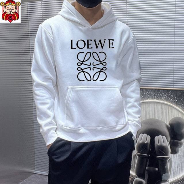 直 品牌 Loewe罗意威 胖子福音 2025Ss春款最新款长袖带帽卫衣，官网同步发售 清爽透气 采用顶极天丝罗马 舒适柔软 3D立体清晰 时尚感超好 送礼自留