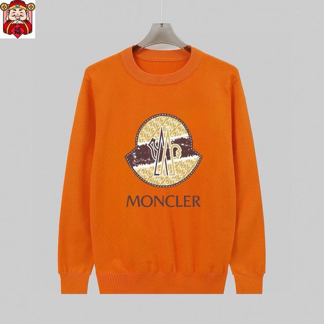 直 Moncler蒙口 秋冬经典圆领套头羊毛衫，全品相！！！羊毛混纺面料，2025最新款 黄金比例！！修身款软黄金 百搭实用型的单品，搭配及实用性强大到天际，简