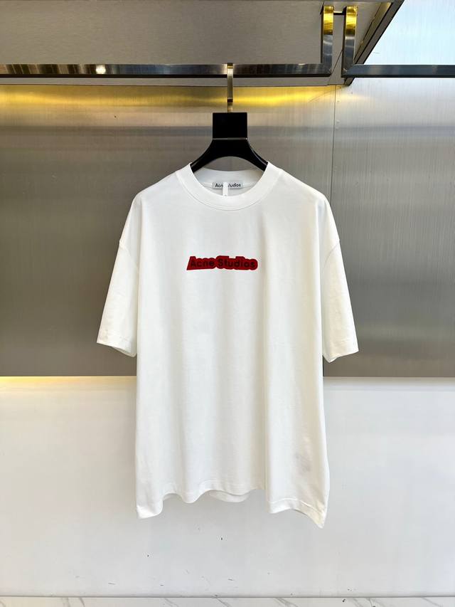 Acne Studios、2025春夏新品男士休闲圆领短袖T恤 ，220G纯棉面料，简单大气的款式，甄选优质100%纯棉，面料密度紧实久穿不易变形，微弹力柔软有