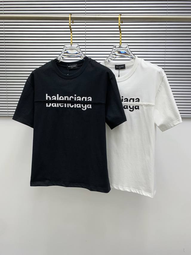 市场有仿版认准工艺和面料 25Ss巴黎家纯棉最新面料 最高版本 胸前字母Abl重工贴布刺绣工艺！经典标识图案Logo时尚简约潮流短袖，最顶级的品质专柜原单短袖，