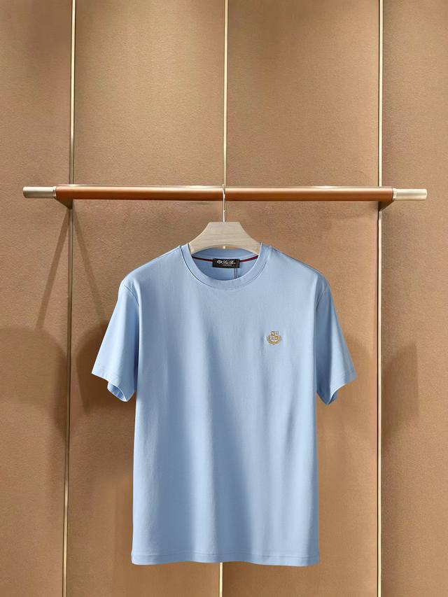 颜色:浅蓝色，宝蓝色，红色 码数M-3Xl 2025年度超爆推荐款式Lp夏季新品系列圆领短袖T恤，定织定染材质100%棉质地，面料手感超柔软细腻舒适，强烈推荐入