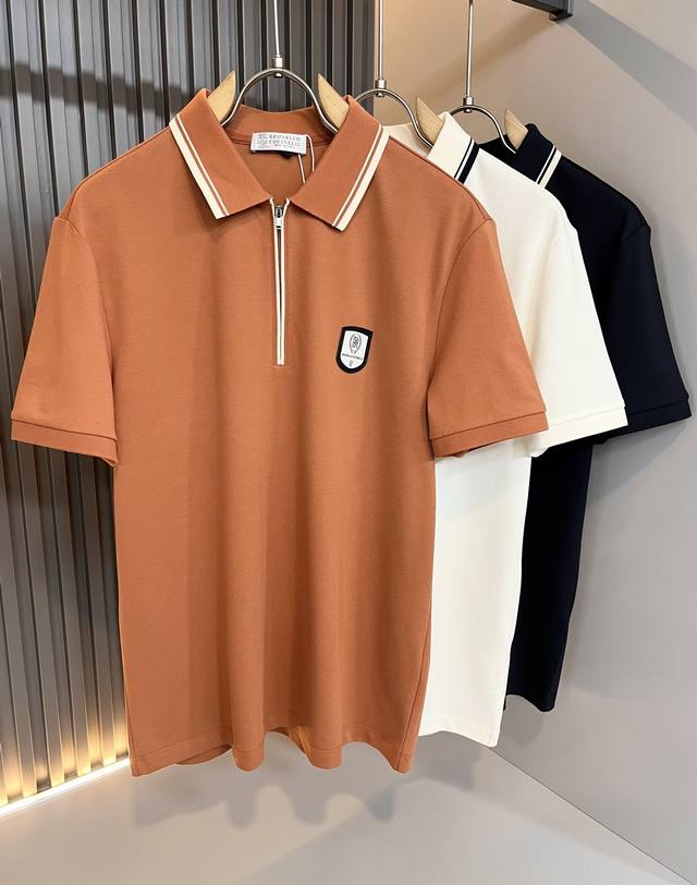 Bc-Brunello Cucineli 2025春夏新款男士短袖Polo衫，众多明星都爱穿的时尚百搭单品！胸前Logo皮革超级好看,喜欢经典简约的朋友,一定不